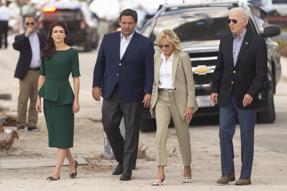 Biden y DeSantis unidos por afectados del huracán Ian