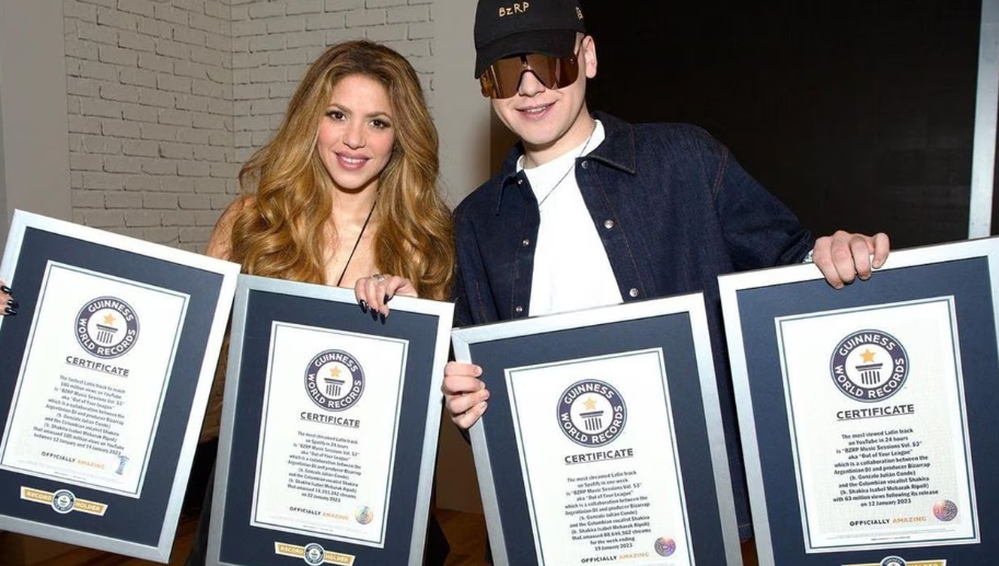 Shakira y Bizarrap lograron 4 récords Guinness