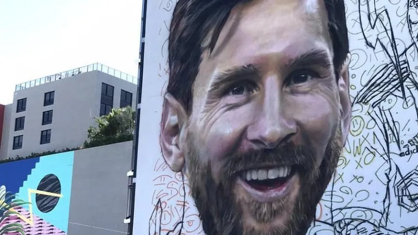 Mural con rostro de Messi en Miami acapara la atención de fanáticos