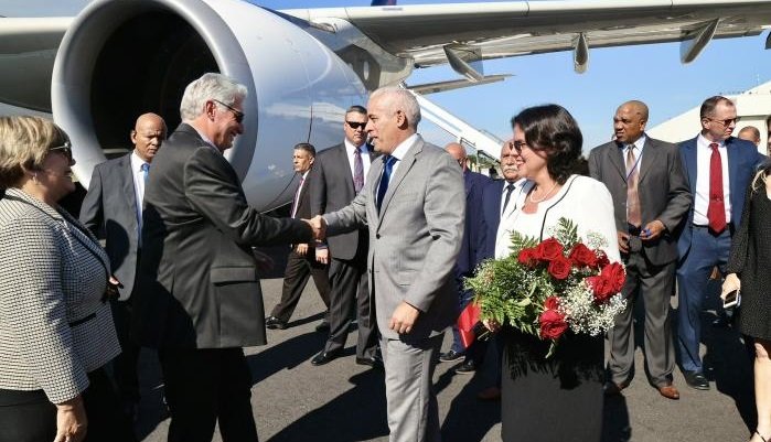 Presidente de Cuba llegó a Nueva York para asistir a la 78 Asamblea de la ONU