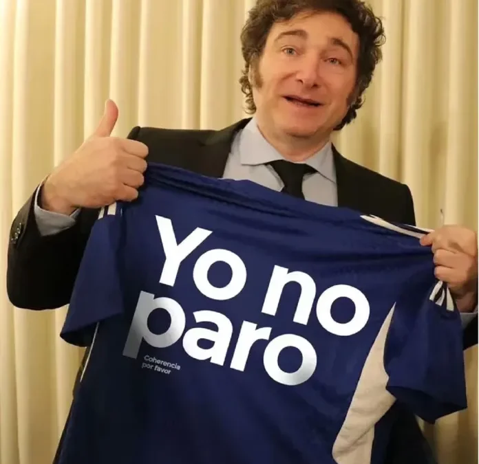 “Yo no paro”, la frase de Milei contra la huelga general