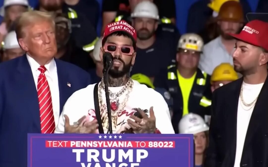 Anuel AA y Justin Quiles participaron en un mitin de Trump
