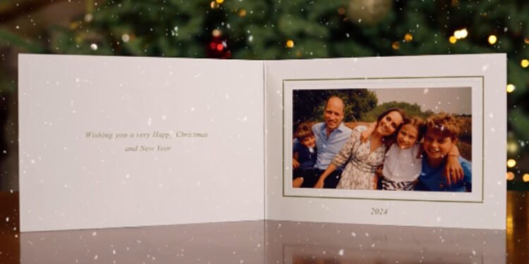 El príncipe William y su familia comparten emotiva tarjeta navideña